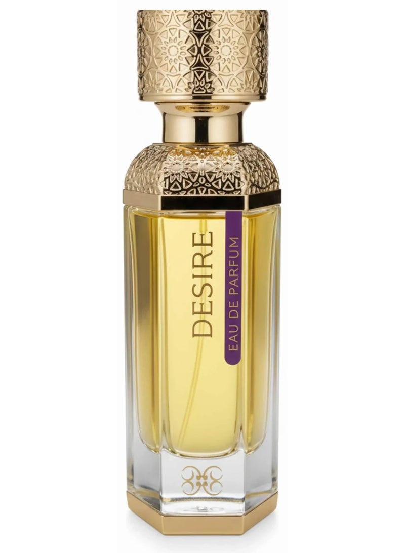 DESIRE Luxury Eau De Parfum for Men and Women Exquisite Blend of Mandarin Suede and Immortelle Flower with Vanilla and Amber for a Royal Lasting Scent