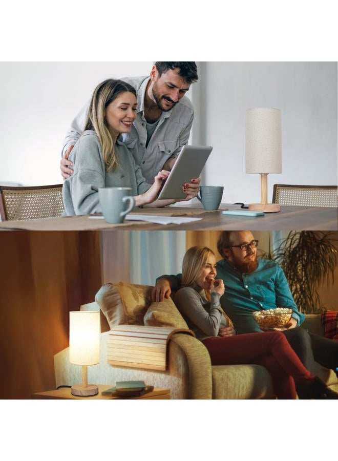LALISU مصباح طاولة لاسلكي، مصباح محمول ببطارية مع 3 ألوان قابلة للتعتيم، تحكم باللمس بقاعدة خشبية، مصابيح صغيرة بجانب السرير لطاولات النوم، غرفة المعيشة، المكتب (مصباح LED متضمن) (قاعدة خشبية لاسلكية) - Image 5