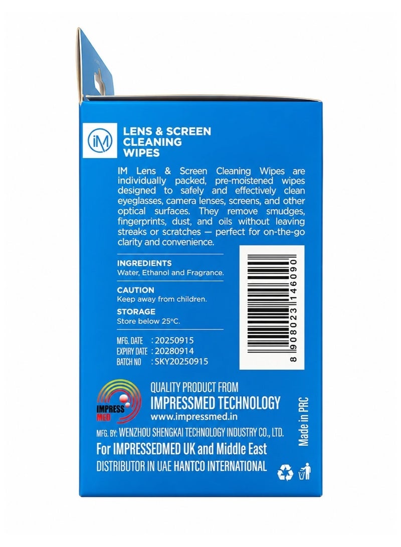 Impressmed Lens & screen cleaning wipes Pre-Moistened Streak-Free 50-Piece Pack - Image 5