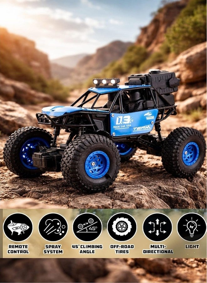 Braintastic Rock Climbing RC Cart Off-Road Rock Crawler Truck Vehicle 2.4ghz 2wd 1: 20 Radio Remote Control Car Toys for Kids 5+ Years (Blue) - Image 2