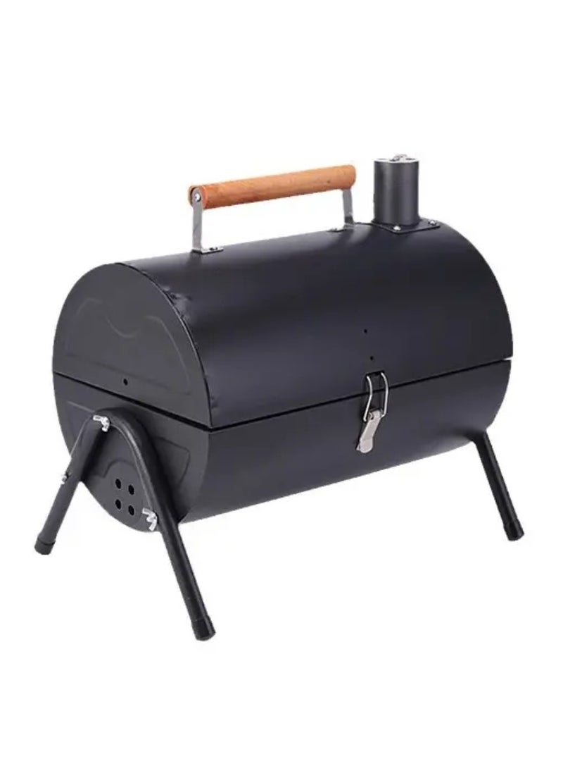 DIGI CORE Portable Charcoal Grill BBQ Grill Portable Barbecue Grill Small Grill With Baking Tray and Grill Mesh Compact Tabletop BBQ Grill Outdoor For Camping Picnic Backyard Patio 37.50X25XCM Black - Image 1