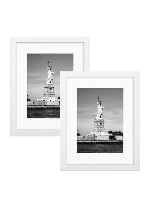 ENJOYBASICS 11x14 Picture Frame White Poster Frame Display Pictures 8x10 with Mat or 11x14 Without Mat Wall Gallery Photo Frames 2 Pack