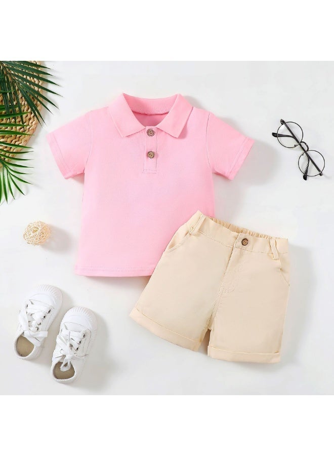 Smarties AE Boys Polo T-Shirt and Shorts Set (18 Months to 4 Years) – Cotton Blend Summer Outfit for Kids – Half Sleeve Collar Top with Elastic Waist Shorts – Casual Party Wear Clothing Set - Image 3