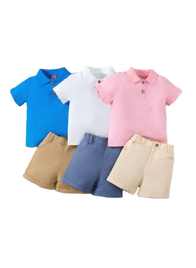 Smarties AE Boys Polo T-Shirt and Shorts Set (18 Months to 4 Years) – Cotton Blend Summer Outfit for Kids – Half Sleeve Collar Top with Elastic Waist Shorts – Casual Party Wear Clothing Set - Image 5