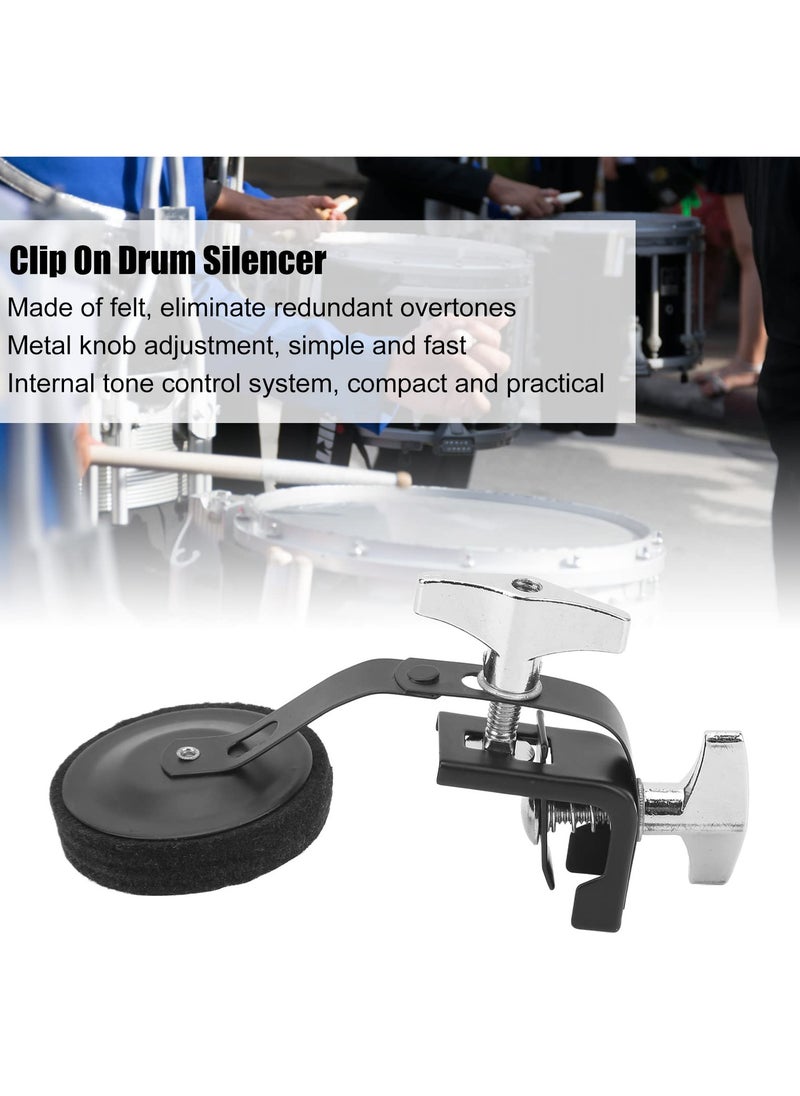 Drum Damper Clamp Drum Damper Mute Silencer Felt Drum Damper WC308 Felt Muffler Kit Percussion accessories Metal Knobs Adjustable Stable Low Noise Shockproof Tone Control System