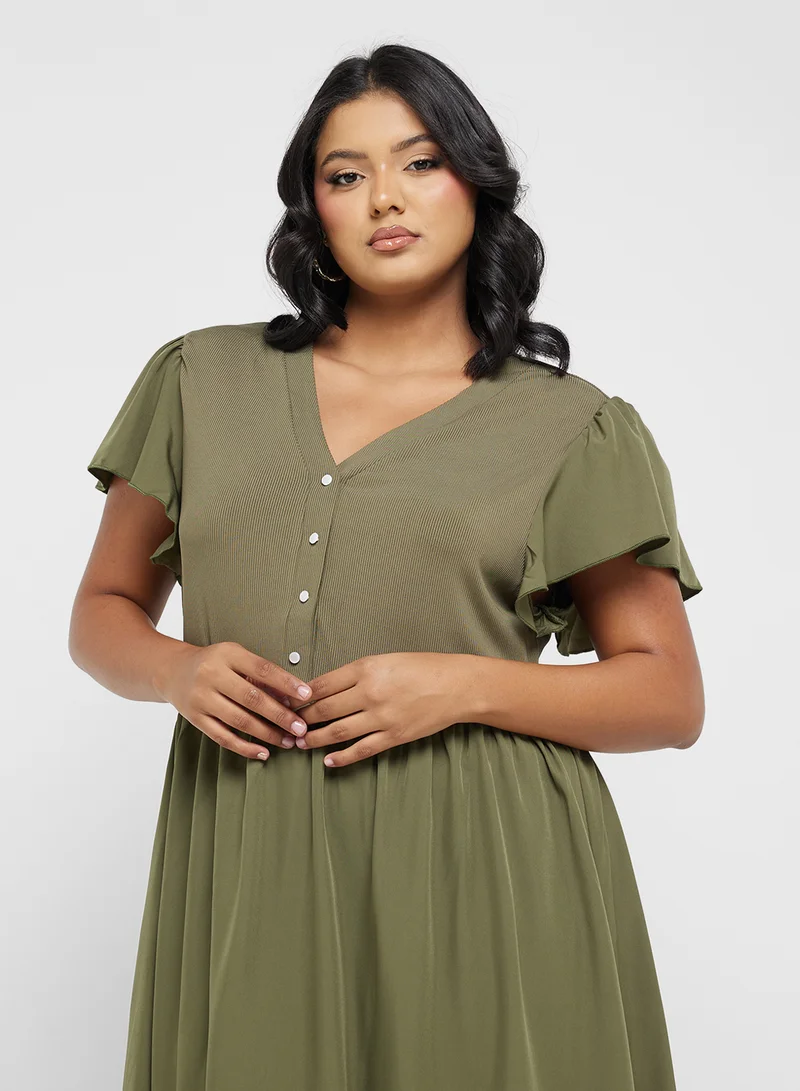 Ginger Plus Ruffled Tiered Dress