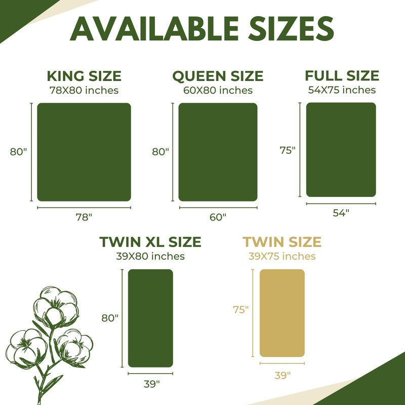 REST LINE PREMIUM BEDDING Twin Size 39x75â€ Premium Organic Cotton Waterproof Mattress Protector, 100% Cotton, Hypoallergenic, Cooling Mattress Pad Cover, Soft & Breathable Fitted Sheet Style up to 18" Deep - Rest Line - Image 4