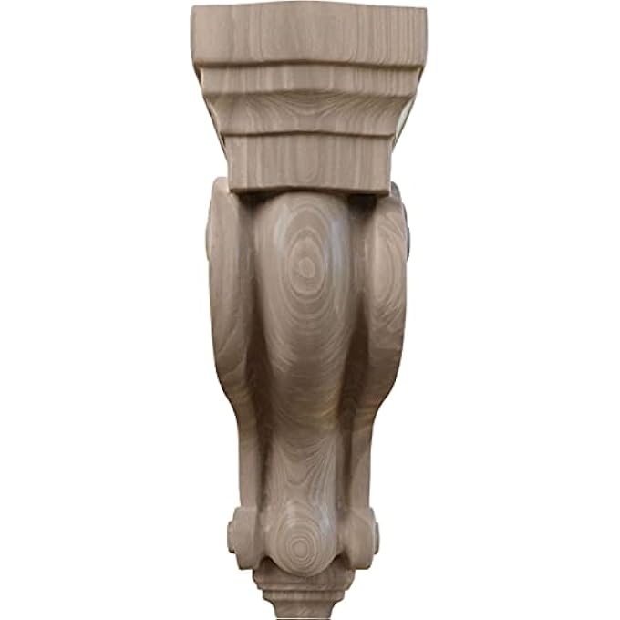 COR03X06X10TSWA BOSTON TRADITIONAL SCROLL WOOD CORBEL, 3 3/8"W X 6 1/2"D X 10 1/2"H, WALNUT - Image 2