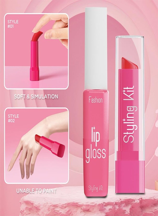 WenToyce Pretend Makeup Kit for Girls, 11 Pcs Kids Cosmetic Pretend Play Beauty Make Up Set, Not Real Eye Shadow Blush Palette Lipstick wit Hand Bag, Pink - Image 5