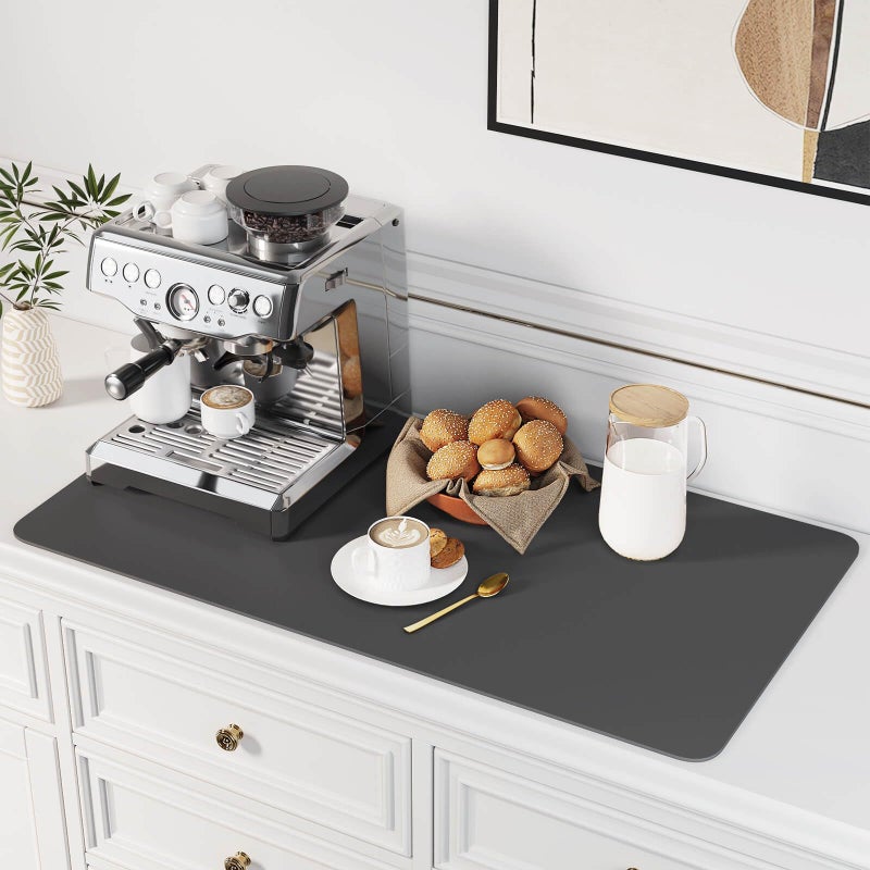 DK177 Coffee Mat Dish Drying Mat for Kitchen Counter Hide Stain Absorbent with Waterproof Rubber Backing Fit Kitchen Dish Rack Bar Accessories 315 x 17
