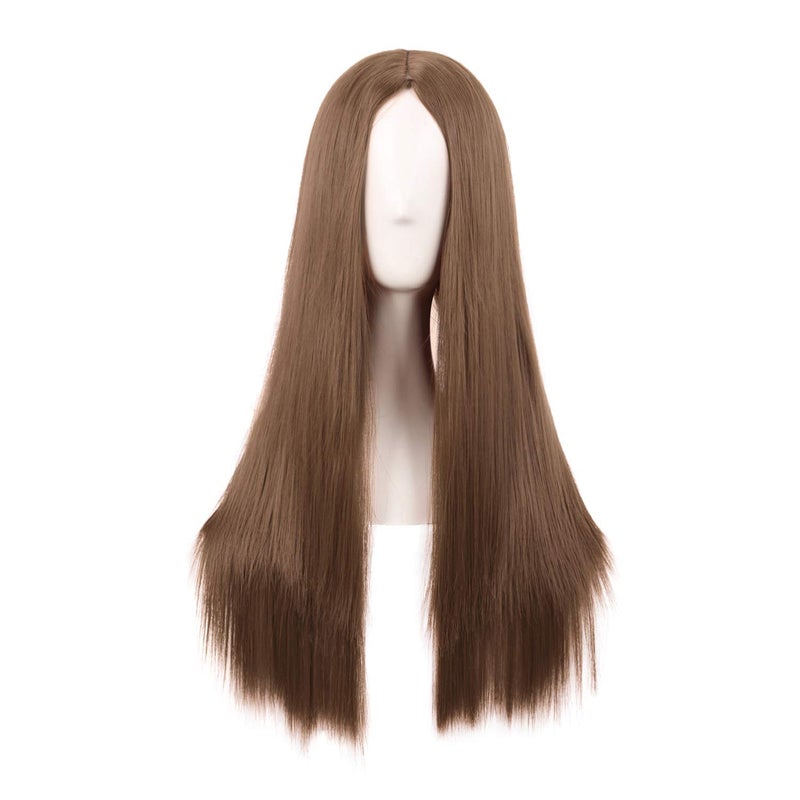 MapofBeauty 28 Inch70cm Women Special Long Straight Synthetic Wig Light Brown - Image 2