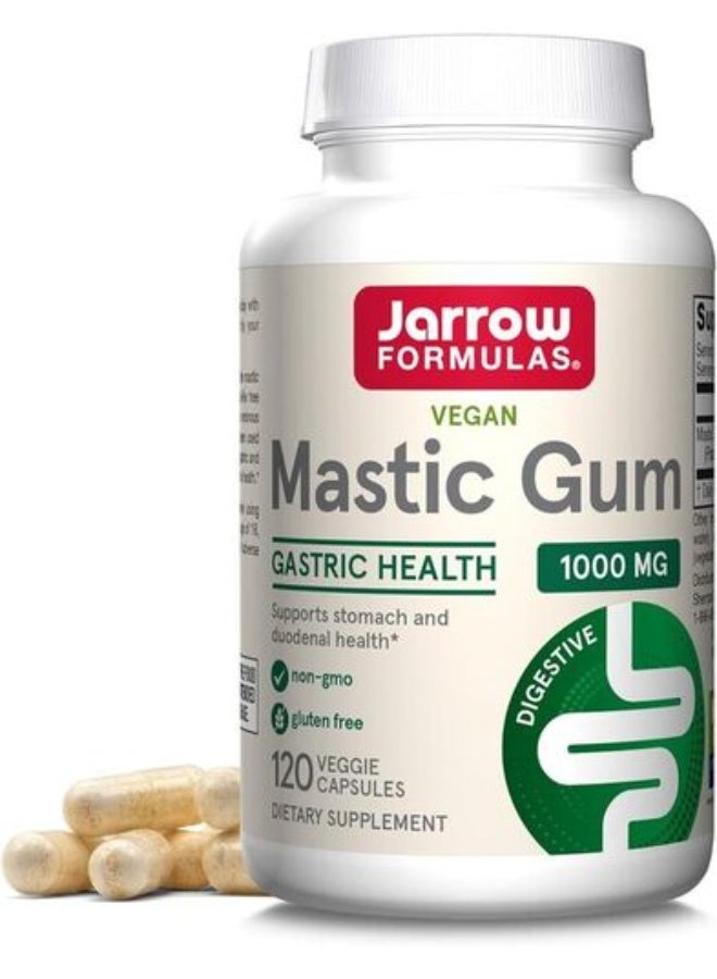 Jarrow Formulas Mastic Gum 1000 mg, Dietary Supplement for Gastrointestinal Health Support, 120 Veggie Capsules, 60 Day Supply, Pack of 12