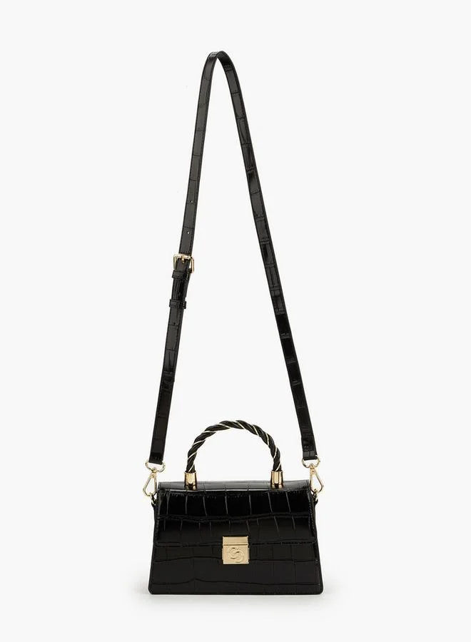 سيليست Textured Satchel Bag With Top Handle