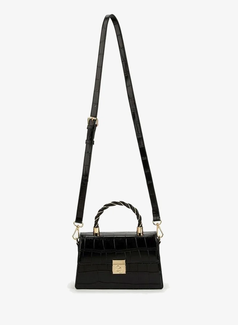Celeste Textured Satchel Bag With Top Handle