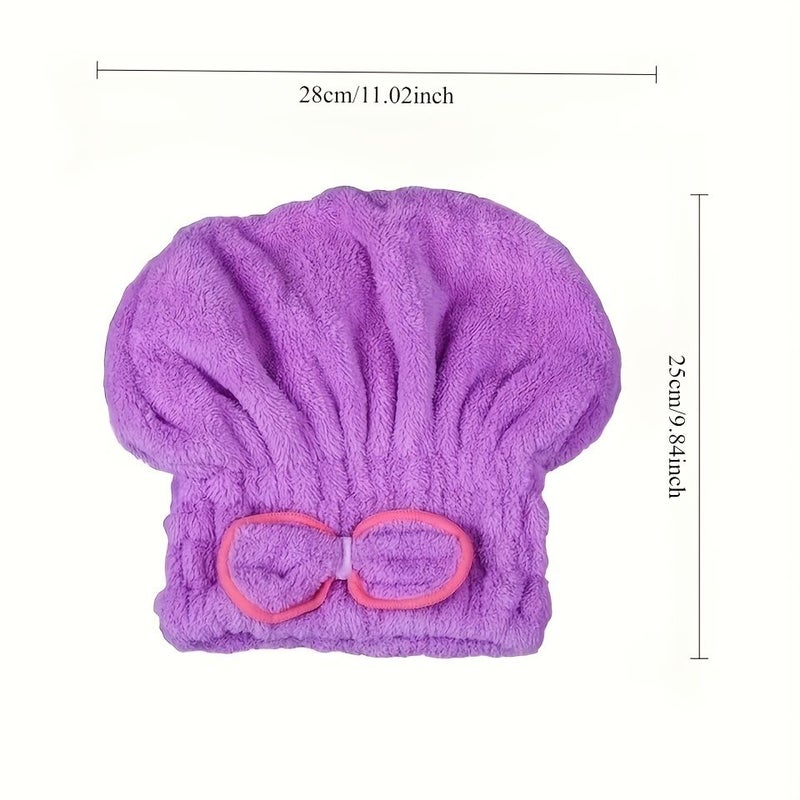 Pink Quick Dry Hair Cap Chef Style Hat Soft Microfiber Towel Wrap For Women - Image 3