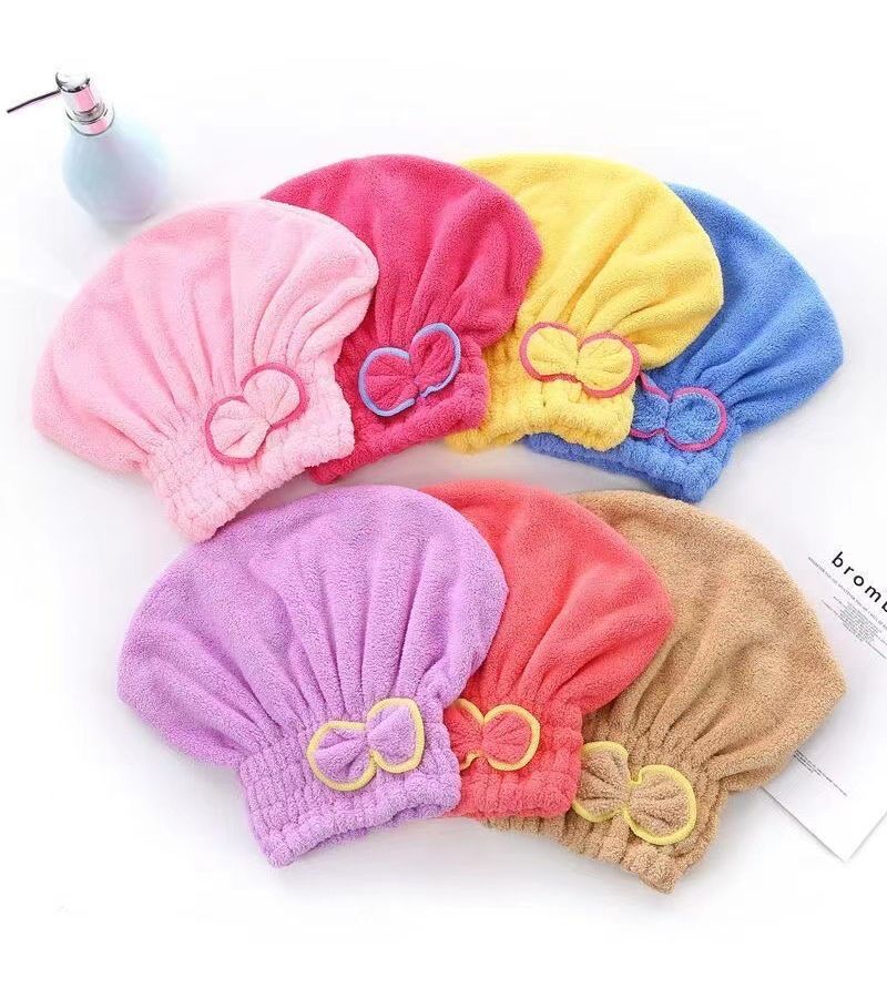 Pink Quick Dry Hair Cap Chef Style Hat Soft Microfiber Towel Wrap For Women - Image 5