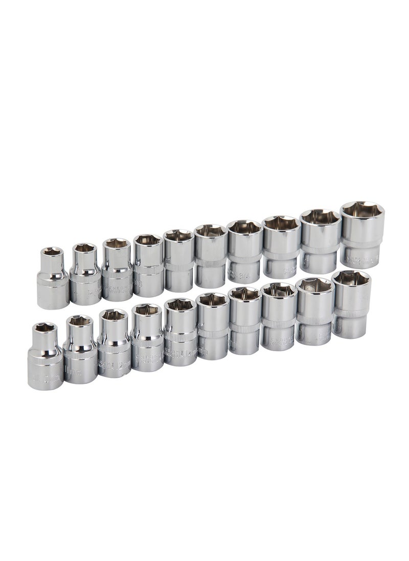 KSEIBI Hexagon Socket and Ratchet Set 3/8-Inch 12-Pc., Chrome Vanadium, Ideal, fit for Hex-Shaped Fastener Heads, For Mechanical and Automotive Work, Fixing Bicycles, Tightening or Loosening Bolts.  - Image 4