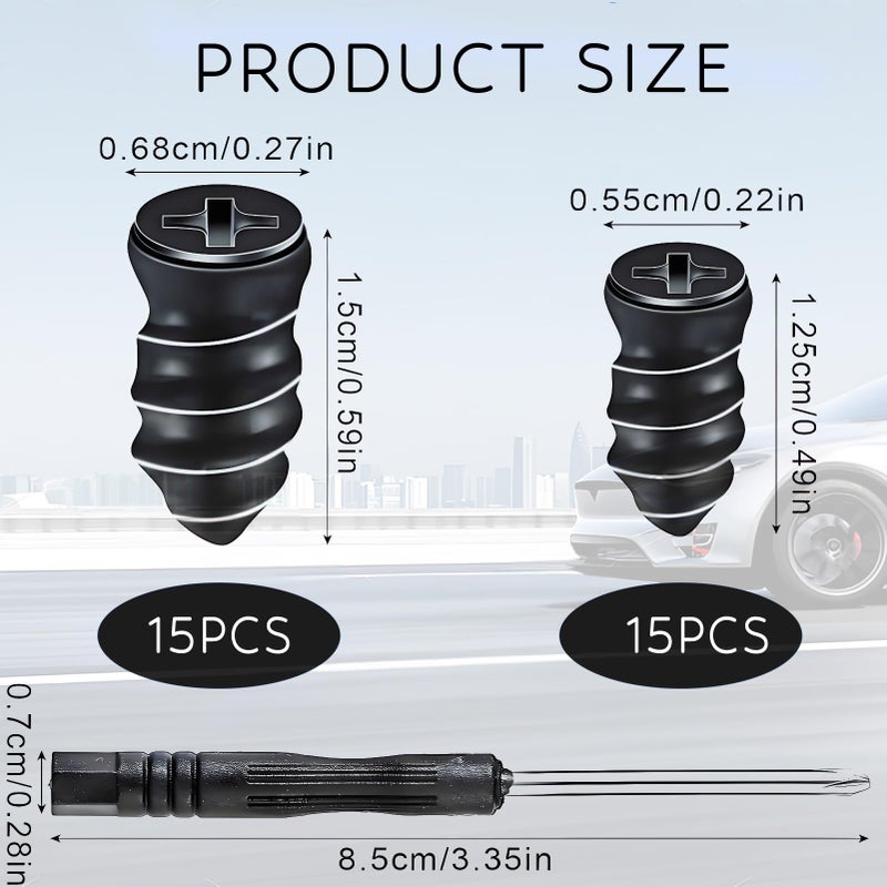 PINKJOY 30 Pcs Tire Repair Rubber Nail, Vacuum Tire Repair Kits Spiral Rubber Screws, Fast Self-Service Tool for Car, Truck, Motorcycle, Tractor Tire Puncture Repair - Image 3