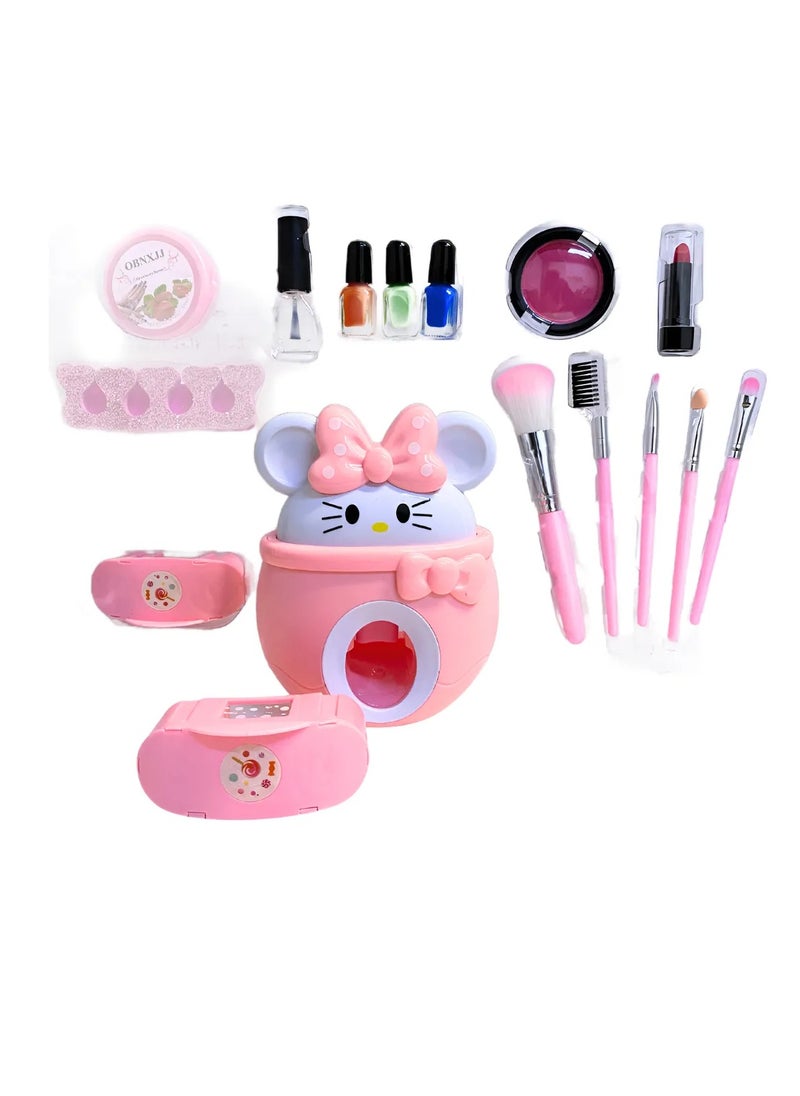 MUMS PLANET Kids Makeup Kit Girls Toys, Girls Nail Kit with Nail Dryer, Nail Stickers, Safe and Non-Toxic Kids Nail Polish Set for Girls Age 6+, Great Toys for Little Girls for Christmas_ Kids Toys or Game-Makeup games  - Image 1