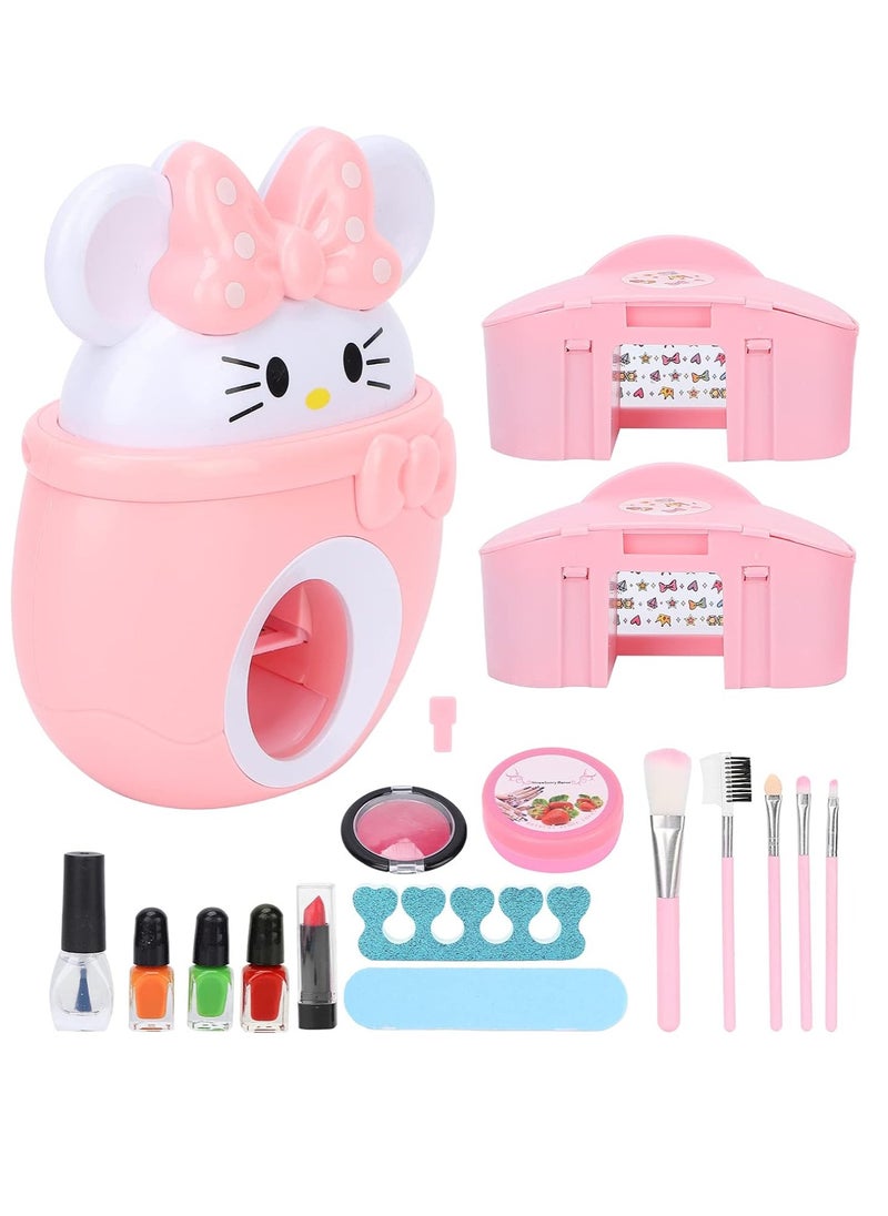MUMS PLANET Kids Makeup Kit Girls Toys, Girls Nail Kit with Nail Dryer, Nail Stickers, Safe and Non-Toxic Kids Nail Polish Set for Girls Age 6+, Great Toys for Little Girls for Christmas_ Kids Toys or Game-Makeup games  - Image 2