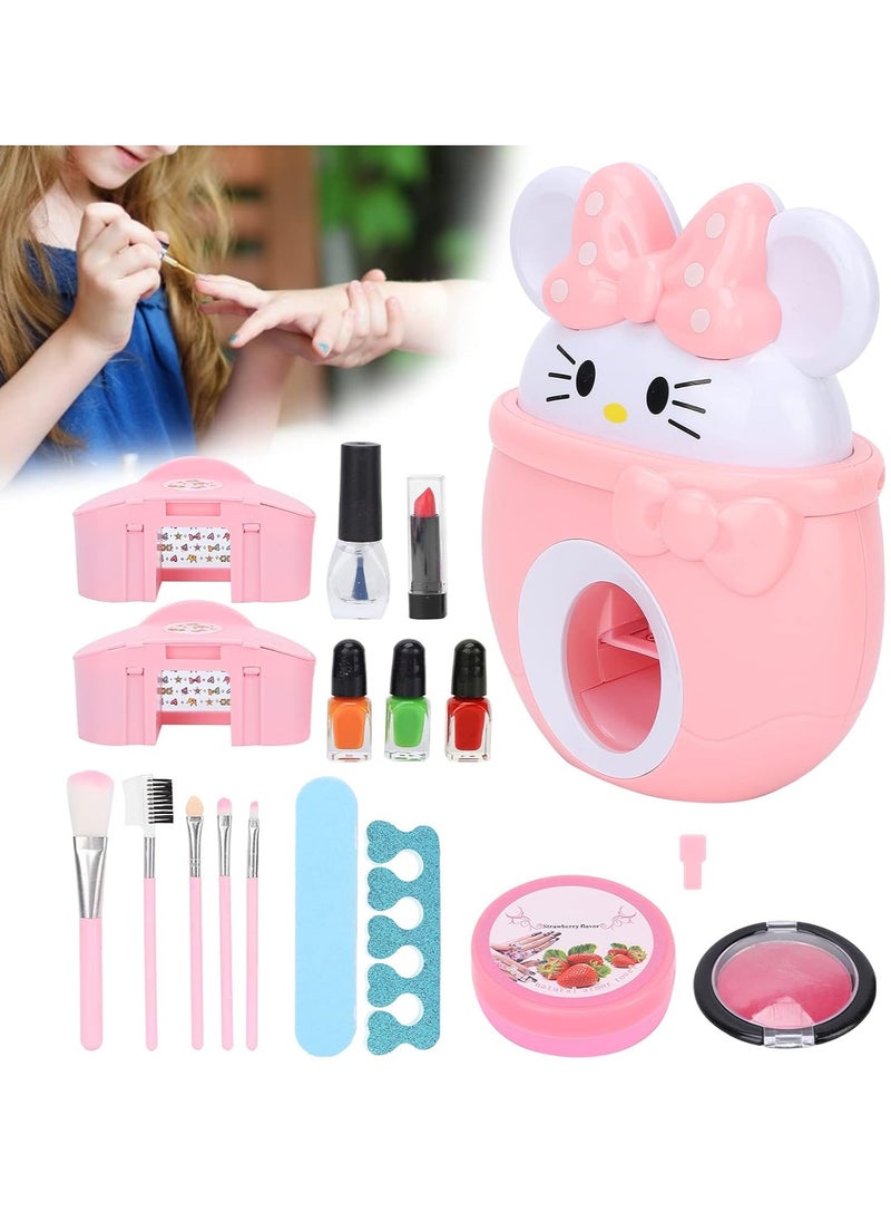 MUMS PLANET Kids Makeup Kit Girls Toys, Girls Nail Kit with Nail Dryer, Nail Stickers, Safe and Non-Toxic Kids Nail Polish Set for Girls Age 6+, Great Toys for Little Girls for Christmas_ Kids Toys or Game-Makeup games  - Image 3