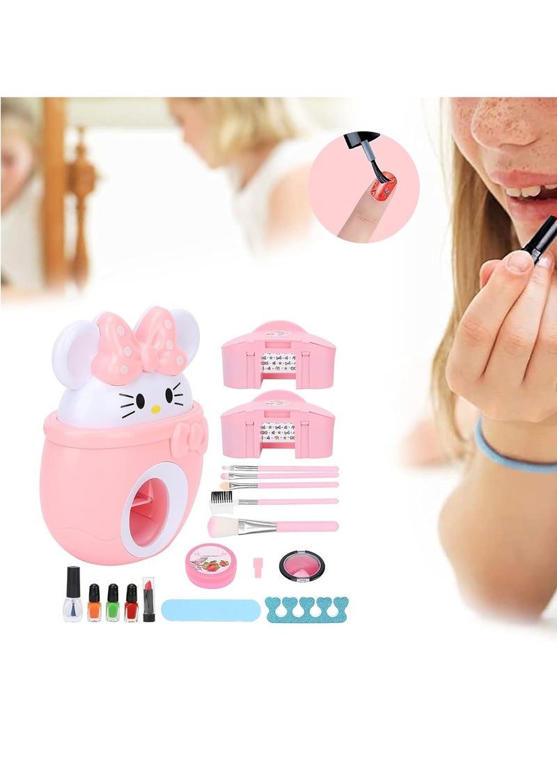 MUMS PLANET Kids Makeup Kit Girls Toys, Girls Nail Kit with Nail Dryer, Nail Stickers, Safe and Non-Toxic Kids Nail Polish Set for Girls Age 6+, Great Toys for Little Girls for Christmas_ Kids Toys or Game-Makeup games  - Image 4