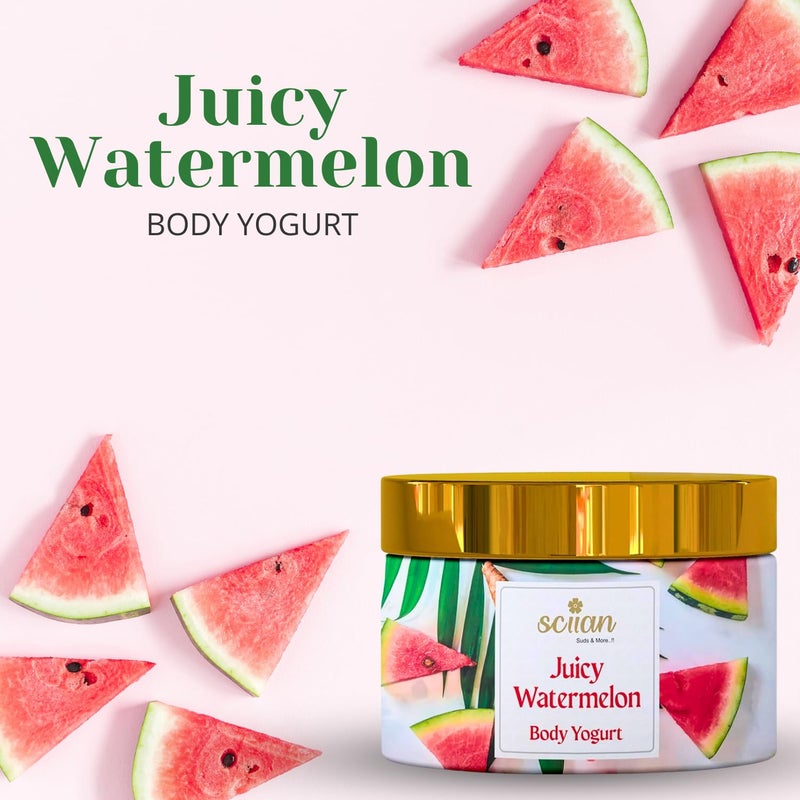 SCIIAN Body Yogurt-Watermelon (200ml) | Body Yogurt for Women & Men | Oil Free Moisturizer | Body Butter for Deep Hydration & Nourish Skin with Vitamin E | Body Cream for 48hrs Moisturization - Image 2
