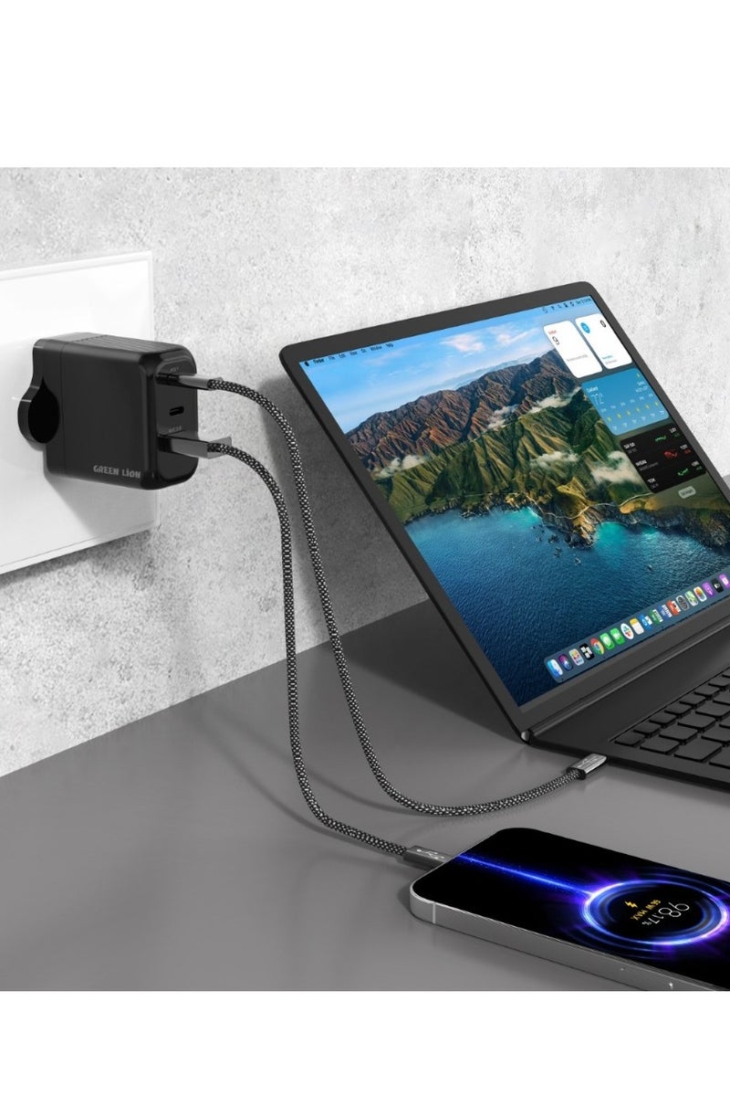 GREEN LION GaN Wall Charger / Fast Charger / PD+QC 65W / Quick Charge - Image 2