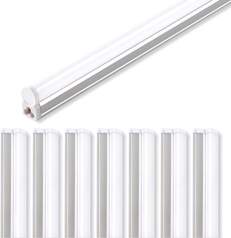 Barrina Barrina (Pack of 8) LED T5 Integrated Single Fixture, 4FT, 2200lm, 6500K (Super Bright White), 20W, Utility Shop Light, Ceiling and Under Cabinet Light, Hardwired - Image 1