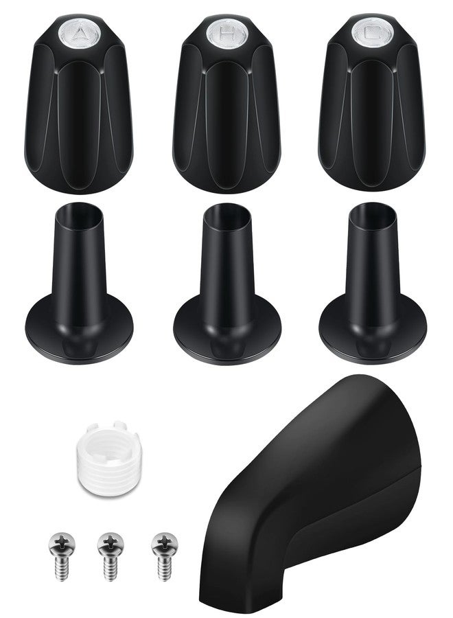 Coolfell Tub Shower Trim Kit, Matte Black 3 Piece Shower Knob and Bath Tub Spout, for Price/Pfister Verve 3 Handles and Tub Shower Faucet, for 1/2'' Pipe MALE Thread Connection, 3/4'' IPS Pipe Inside Thread - Image 1