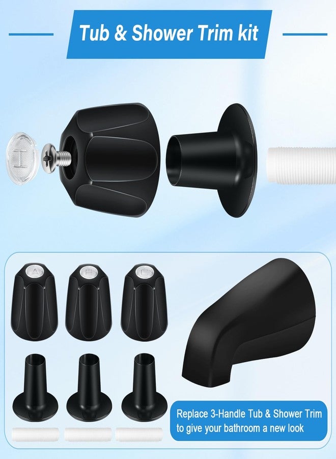 Coolfell Tub Shower Trim Kit, Matte Black 3 Piece Shower Knob and Bath Tub Spout, for Price/Pfister Verve 3 Handles and Tub Shower Faucet, for 1/2'' Pipe MALE Thread Connection, 3/4'' IPS Pipe Inside Thread - Image 5