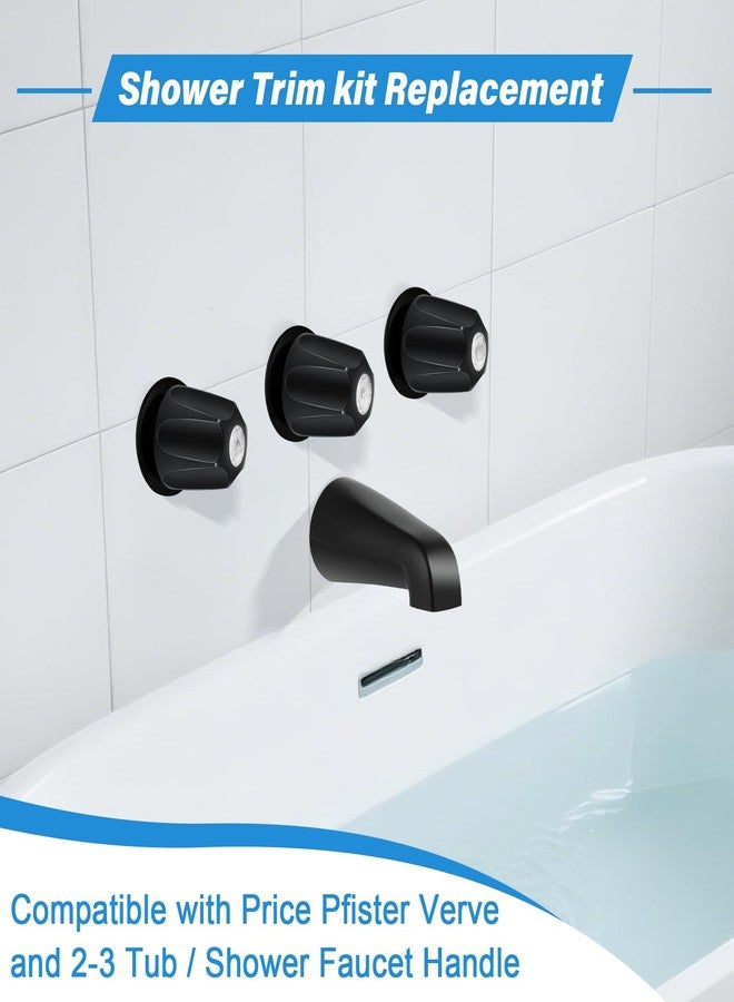 Coolfell Tub Shower Trim Kit, Matte Black 3 Piece Shower Knob and Bath Tub Spout, for Price/Pfister Verve 3 Handles and Tub Shower Faucet, for 1/2'' Pipe MALE Thread Connection, 3/4'' IPS Pipe Inside Thread - Image 3