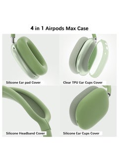 Anmi Silicone Headphone ,Pertain For for Apple AirPods Max 4-in-1 Headphones Soft TPU Ear Cups Cover/Ear Pad Case Cover/Headphone Case Protective Skin Kit Accessories (Green)  - Image 3