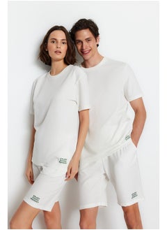 Unisex Ecru Regular Fit Knitted Pajamas Set