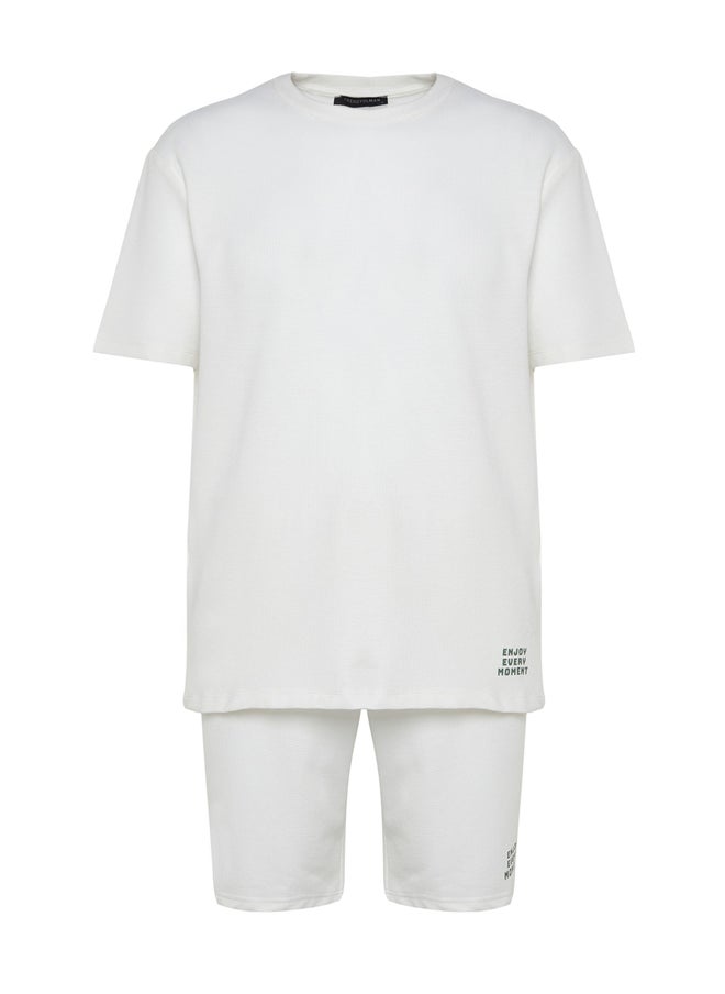 trendyol - Unisex Ecru Regular Fit Knitted Pajamas Set - Image 1