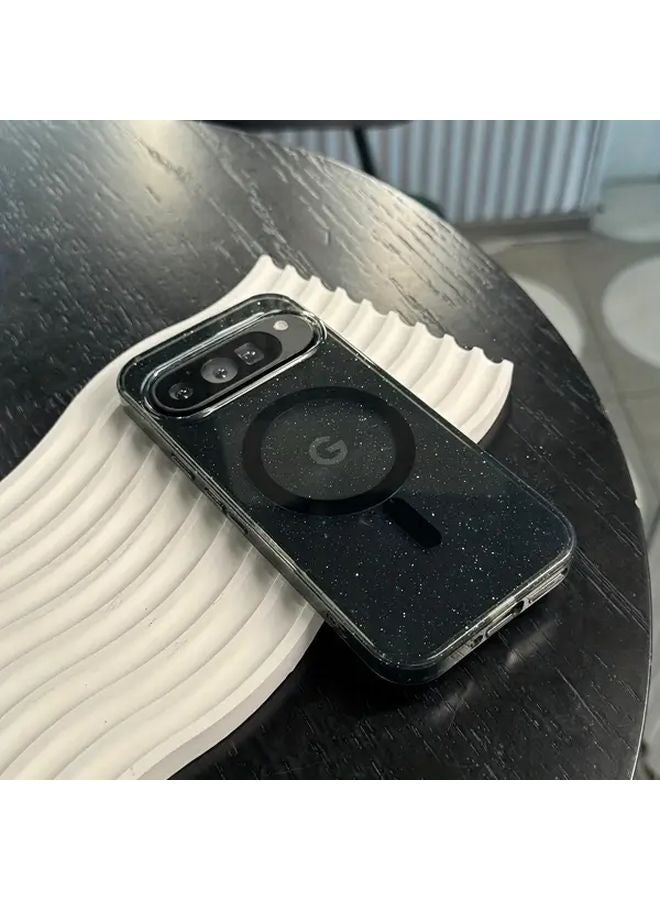 Transparent Black Magnetic Phone Case For Google Pixel 9 Minimalist Durable - Image 1