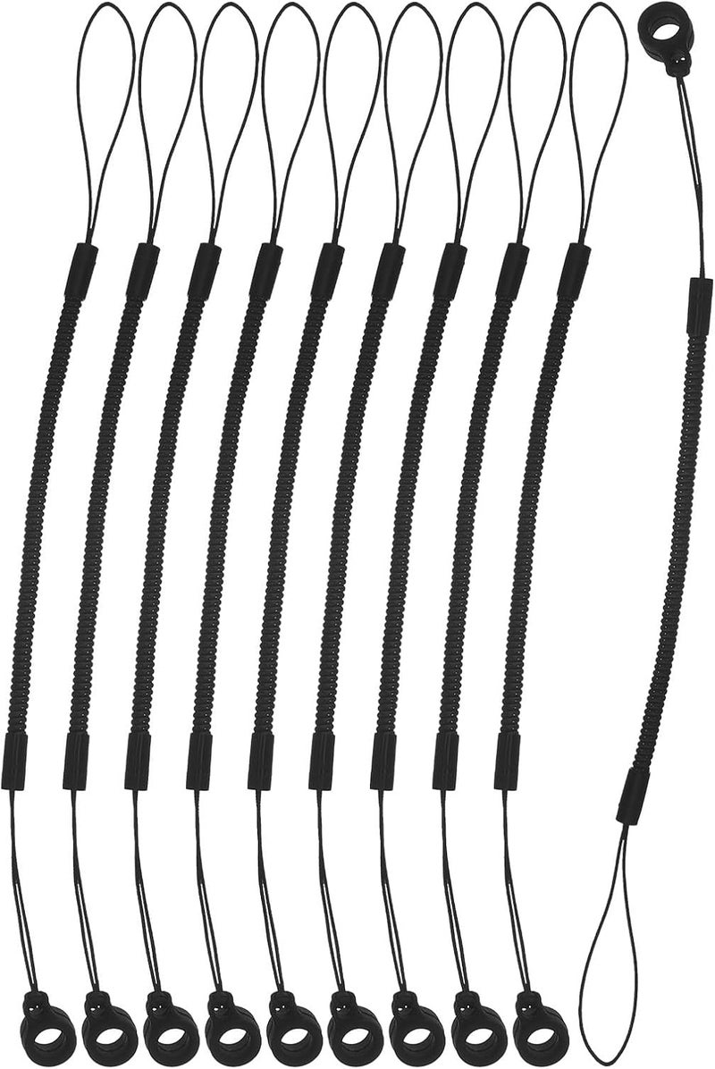 Toddmomy 10pcs Retractable Lanyard for Stylus Pen | 17CM Black Elastic Pencil Tether Spring Rope | Portable Lanyards for Classrooms Offices Parties & Festivals 6MM ID Loop - Image 1