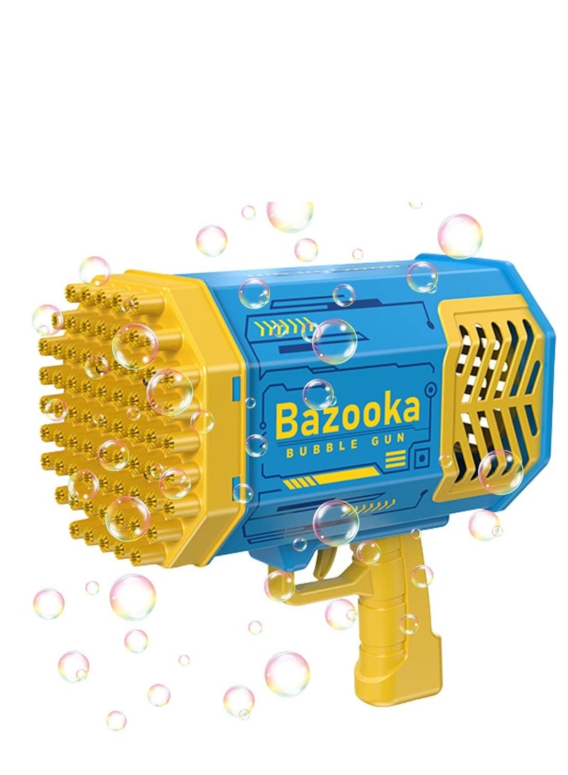 بازوكا مسدس تصويب الفقاعات ، آلة تصويب الفقاعات ذات 69 فتحة مع أضواء ملونة وحل الفقاعات للأطفال والفتيات - Image 1