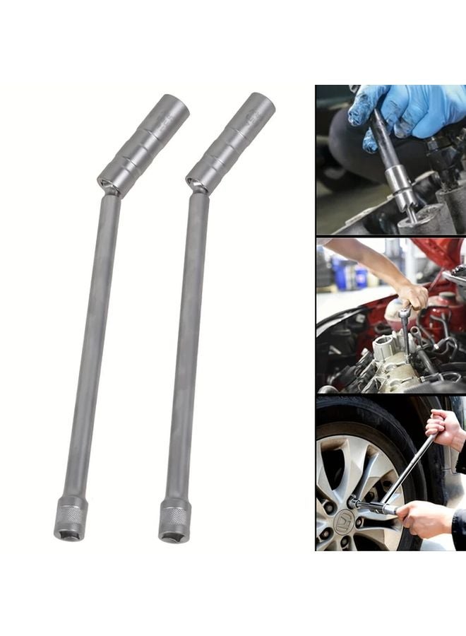 14mm 16mm Spark Plug Socket Wrench Universal 360 Rotating Long Handle Mechanical Tool - Image 1