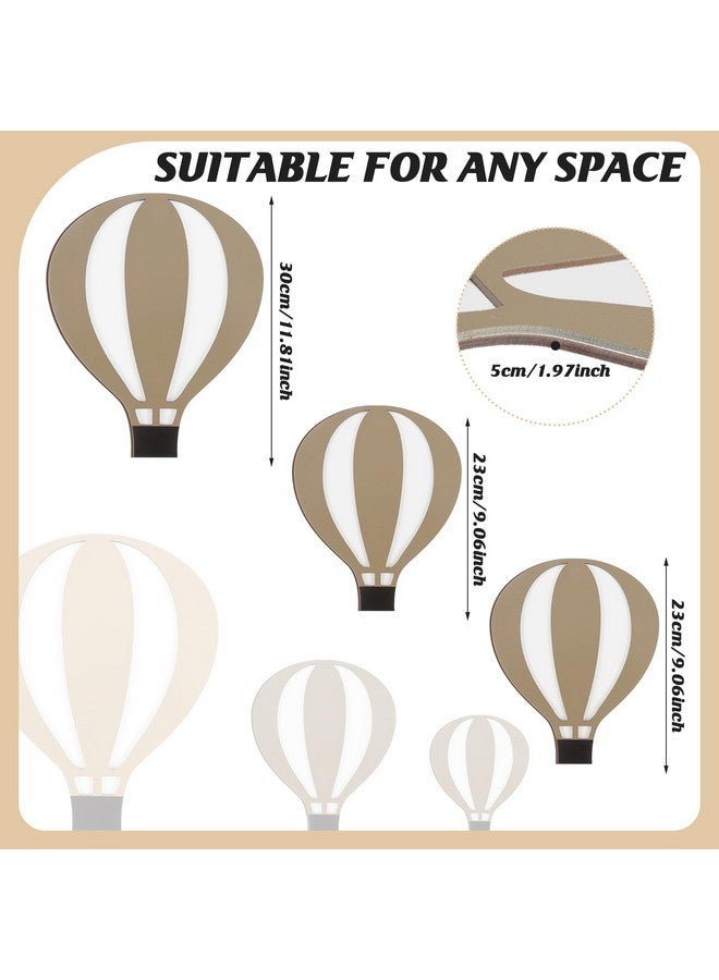 Soaoo 9 Pcs Hot Air Balloon Decorations Nursery Wall Decor Boho Wooden Sign Hot Air Balloon Nursery Decor Hot Air Balloon Baby Shower Decorations for Bedroom Classroom Playroom Wall Art - Image 2
