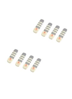 NIBEMINENT 8-Piece Thick Non-Slip Chair Foot Cover Grey/White 