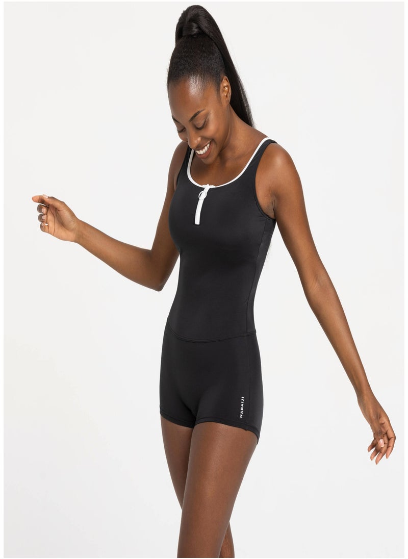 NABAIJI NABAIJI by DECATHLON, Women One-Piece Heva Swimsuit Shorty Zip Supportive & Quick-Dry Black  - Image 3