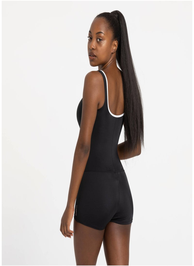 NABAIJI NABAIJI by DECATHLON, Women One-Piece Heva Swimsuit Shorty Zip Supportive & Quick-Dry Black  - Image 4