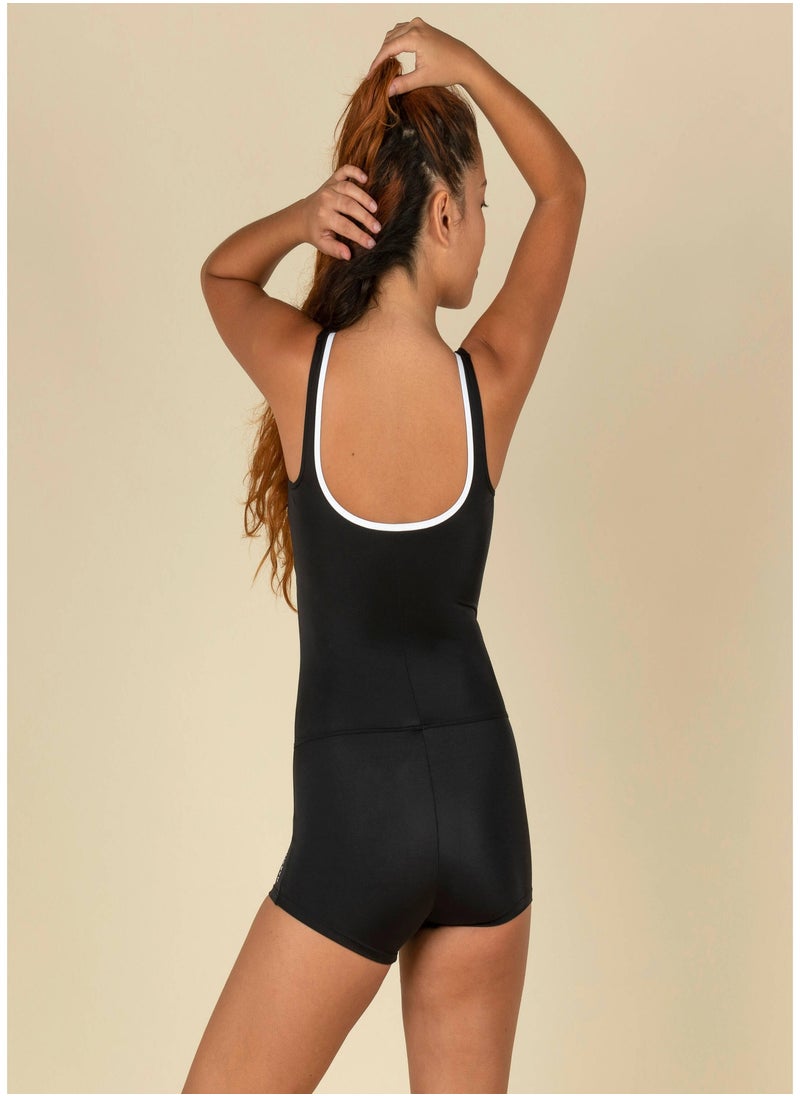 NABAIJI NABAIJI by DECATHLON, Women One-Piece Heva Swimsuit Shorty Zip Supportive & Quick-Dry Black  - Image 2