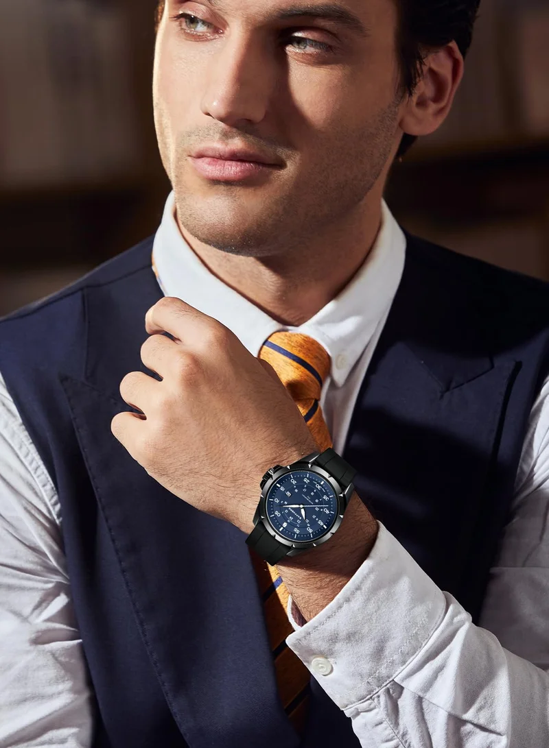 Sapphero SAPPHERO Men's Silicone Waterproof Watch 5ATM Japanese Quartz Movement Stainless Steel Case Men's Watch Date Design Sport Casual Business Best Gift for Men