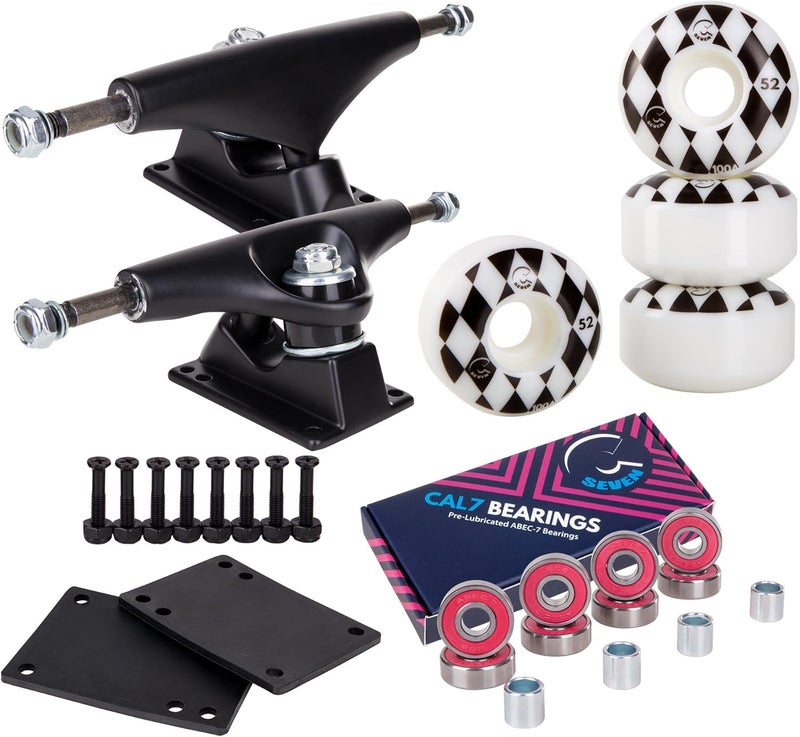 Cal 7 Skateboard Complete Combo with 139 mm Trucks, 52 mm Wheels, Bearings, Durable Skateboard Hardware Kit, Starter Set for Standard Skateboards - Image 1