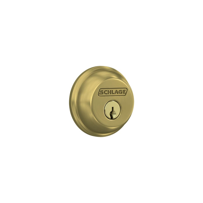 SCHLAGE Lock Company Single Cylinder Deadbolt Satin Brass B60 N 608