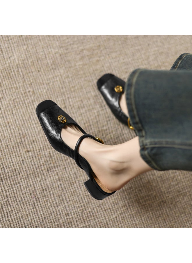 AME Minimalist Camellia Mules 2025 New One-strap Spliced Design Slippers, Wearable Outdoor Women's Shoes - Image 4