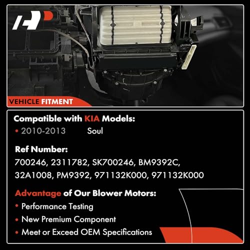 A-Premium HVAC Heater Blower Motor Assembly Compatible with Kia Vehicles - Soul 2010 2011 2012 2013, Hatchback - Front Side - Image 3
