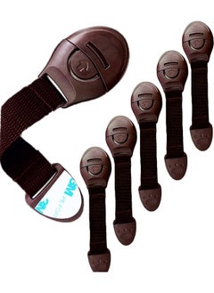 KidDough Furniture Safety Locks For Kids - Pack Of 6 Brown Locks, Child Safety Locks For Drawers, Cabinets, Fridge, Cupboard Lock, Baby Proofing Product, Strong And Adhesive Safety Locks  - Image 1